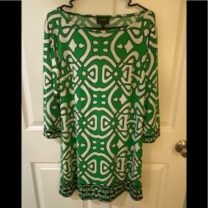 Green 3/4 length sleeve Dress- Size 10